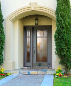 Elegant entry door with frosted glass